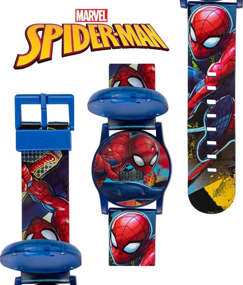 Accutime Marvel Spider-Man Digital Watch for Kids, Blue/Red 2, Digital Quartz image number 4