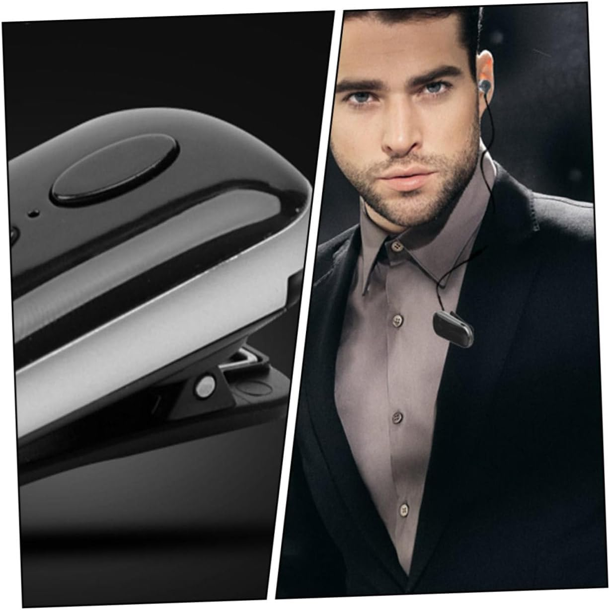 SWOOMEY Wireless Earbud Sports Earphone with Clip-On Design for Running and Gym Use, Professional Mini Wireless Headphone Black, Retractable Cord Adjustable Fit image number 3