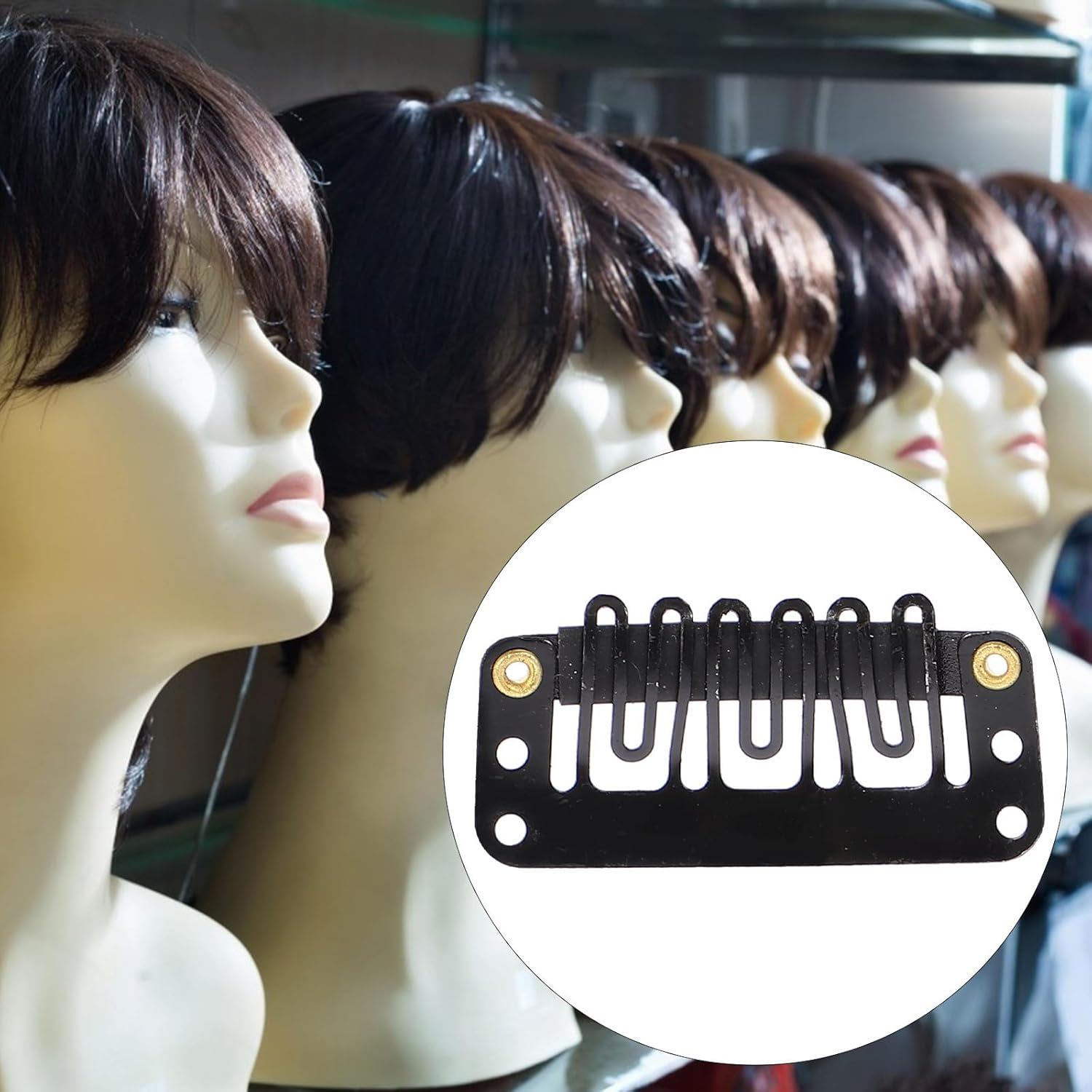 PRETYZOOM 60Pcs Black 3.2Cm Hair Extensions Clip Pin Wig Making Clip Kit for Beret Hat Fixing Sturdy for Hair Styling and Extension Attachment