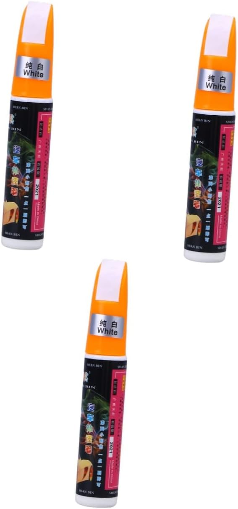 ULTECHNOVO 3Pcs Touch up Pen for Car Arctic White Car Touch up Scratch Repair Markers Paint Pen image number 1