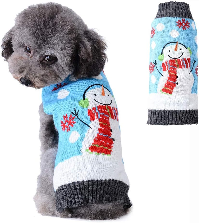 PETCARE Cartoon Pattern Dog Cat Ugly Christmas Sweater Puppy Pet Xmas Jumper Warm Clothes for Small Medium Large Winter Cold Weather (X-Small, Grizzly Bear)