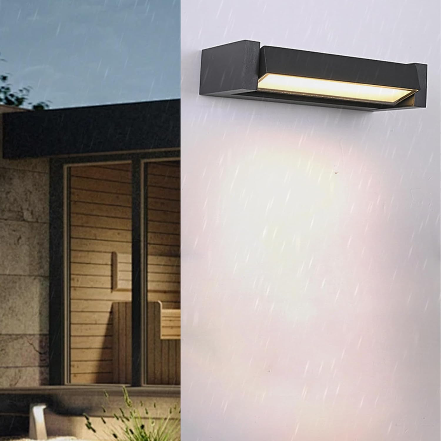 Wall Lights Outdoor LED Waterproof IP65 Garden Wall Lamps 350&deg; Swiveling Modern Wall Sconce Aluminum Acrylic Indoor outside for Entrance Villa Terrace Hallway Square (White White Light,34Cm) XXZ