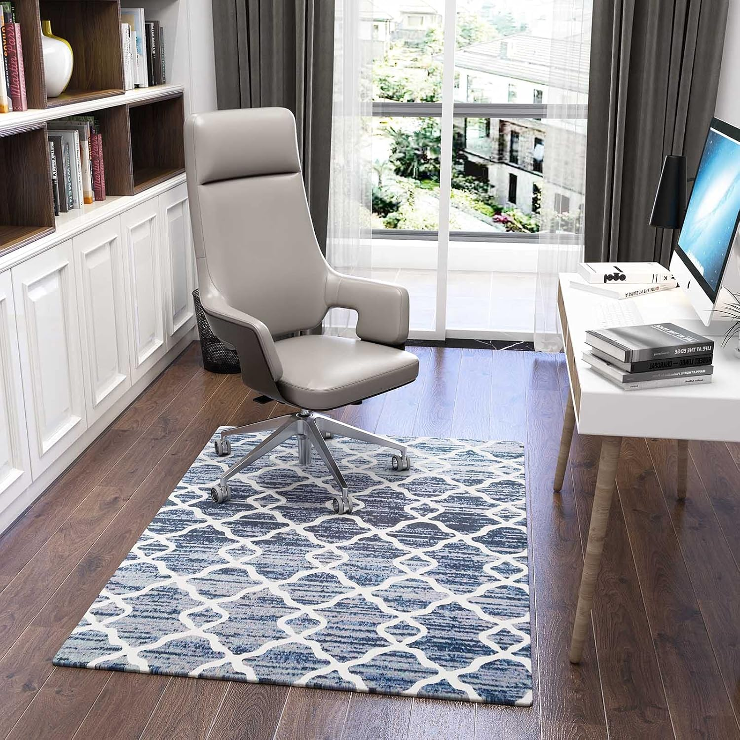 Luxury Chair Mat for Carpeted Floor, Office Chair Mat Hardwood Floors, 120 X 90Cm Multi-Purpose Protector Chair Carpet for Home and Office, Protects Floors, Anti-Skidding, Home Office, Ll-Santiago
