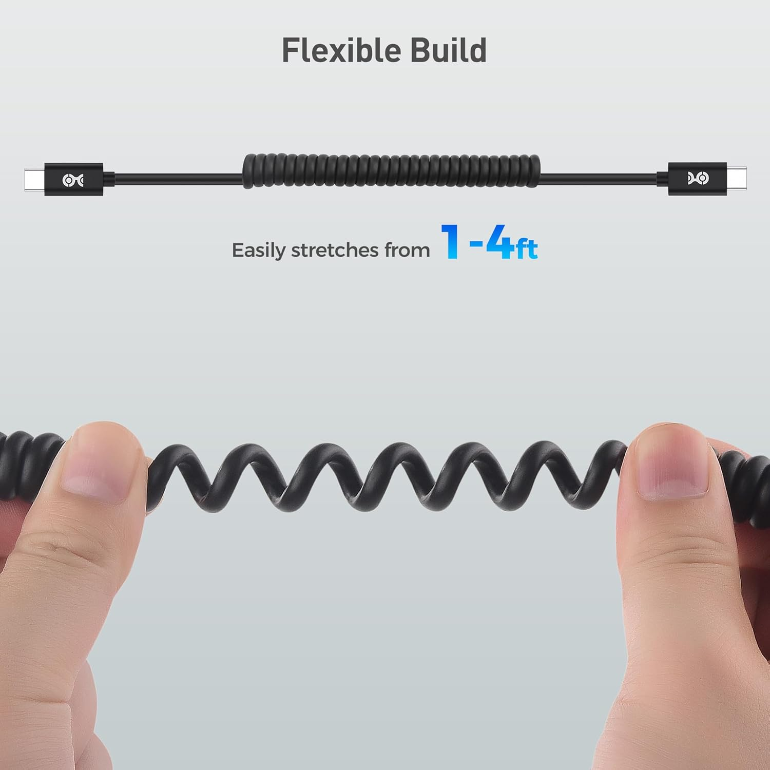 Cable Matters 2-Pack Coiled USB C to USB C Cable 30-120Cm, 3A 60W Fast Charging, Support Apple Carplay, Android Auto, USB C Charger Cable, for Iphone 16/15 Pro Max Plus, Galaxy S23, Ipad Pro