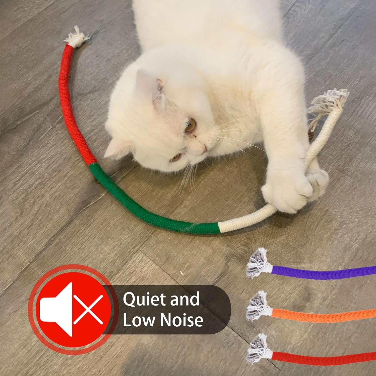 3 PCS Cotton Rope Cat Toys for Indoor Cats, Catnip Toys, Interactive Cat Rope Toys, Cat Teeth Grinding Toys for All Breeds of Cats image number 3
