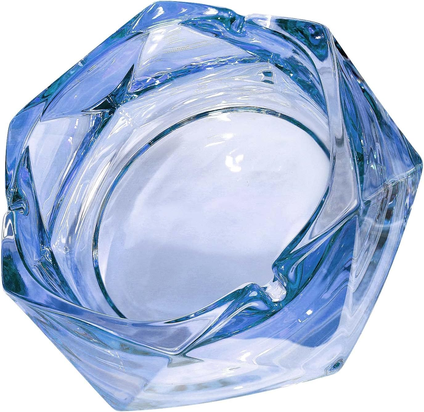 Glass Ashtray for Cigarettes, Tabletop Ashtray and Modern Decoration for Home Office Bar Restaurant Indoor Outdoor (Orange Small Size)