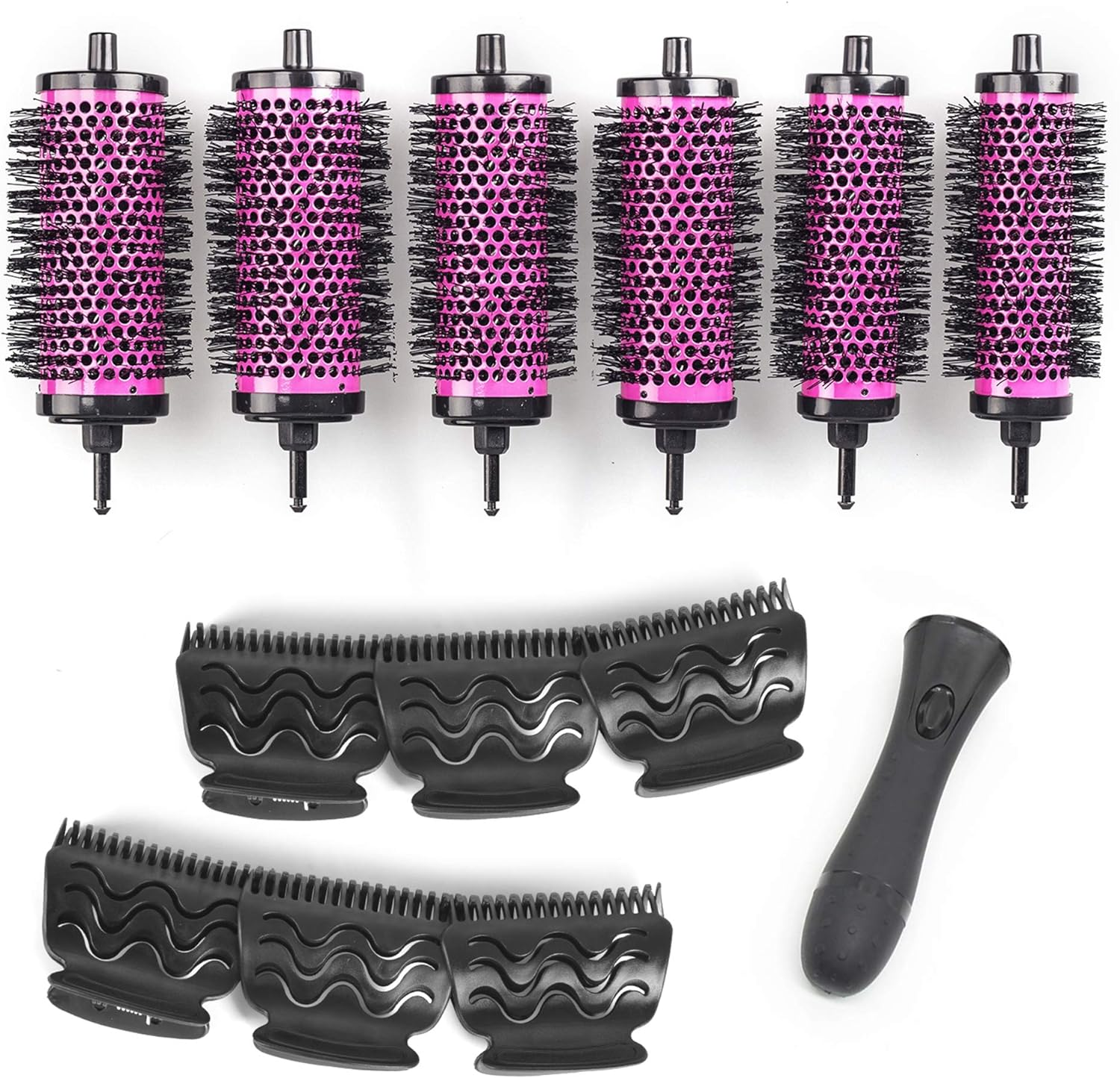 Round Hair Brush Set with Detachable Barrels Styling Tool, 6 Barrels 1 Handle 6 Clips, Small Medium Large image number 1