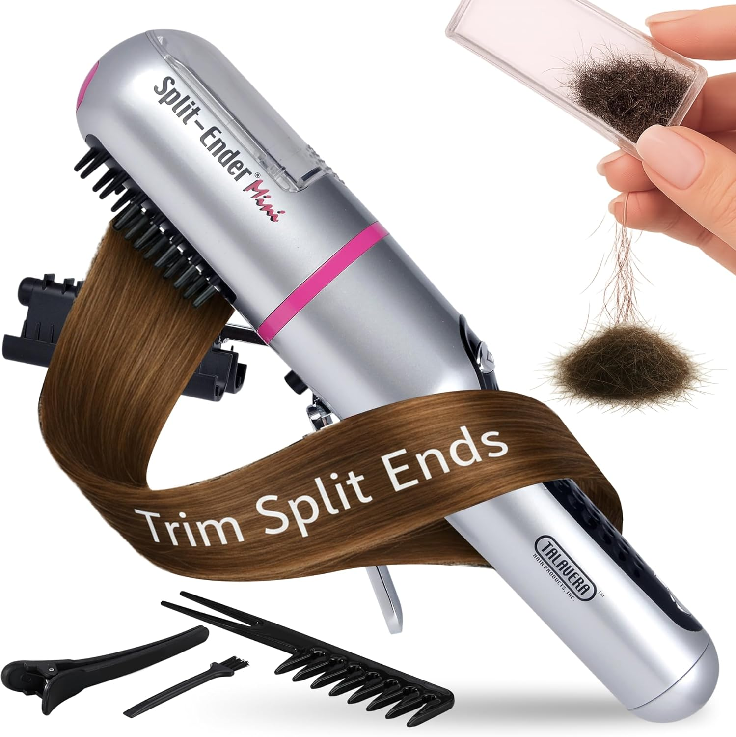 Split Ender Mini Cordless Split End Hair Trimmer for Dry, Damaged and Brittle Split Ends Blue
