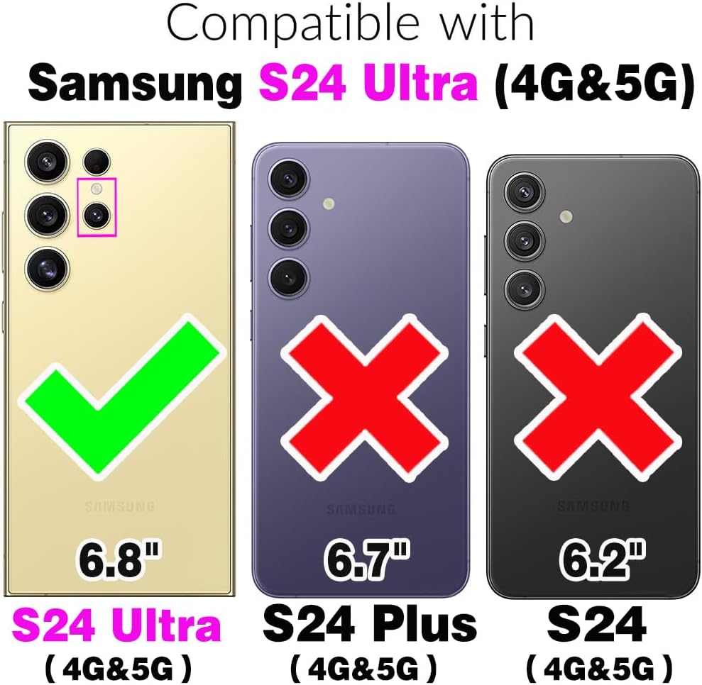 Asuwish Phone Case for Samsung Galaxy S24 Ultra 5G with Tempered Glass Screen Protector Cover and Magnetic Ring Holder Stand Cell Accessories S24Ultra 24S S 24 24Ultra Women Men Carbon Fiber Black image number 2