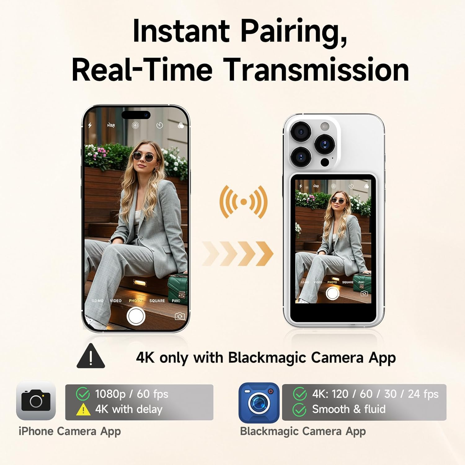 Rollei Easy Creator Selfie Monitor Mobile Phone Rear Camera Magnetic Vlog Screen Compatible with Smartphone Iphone and Android for Tiktok Live Stream Youtube White Selfie Monitor Mobile Phone Iphone image number 5