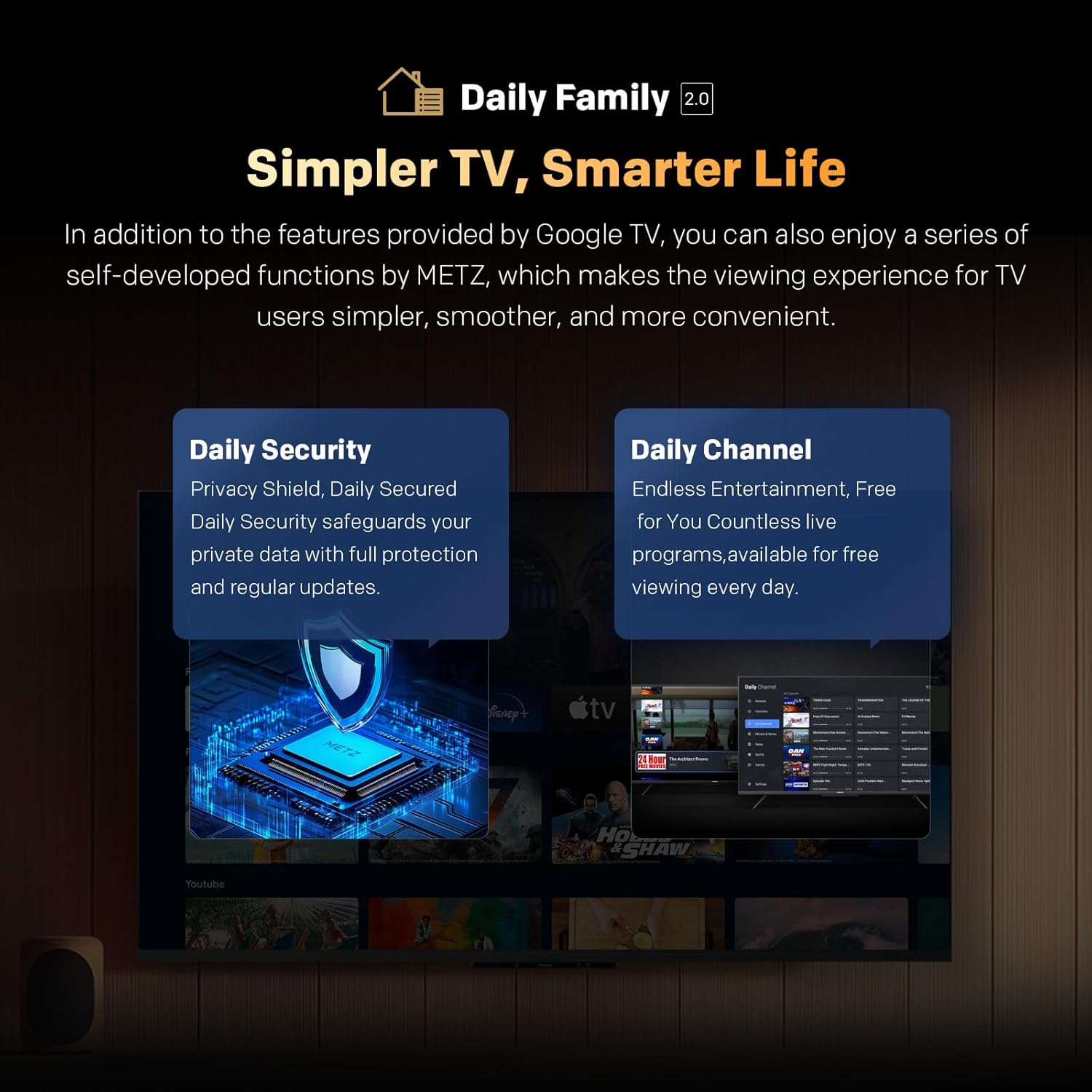 SKYWORTH G3F 43" 4K UHD Smart Google TV with HDR 10,Voice Control,Screen Cast,Hdmi 2.1,MEMC, AI Engine,Eye Care Featrues,Low Blue Light,Dbx-Tv Audio,Text Scaling,Smart Features,Energy-Saving image number 4