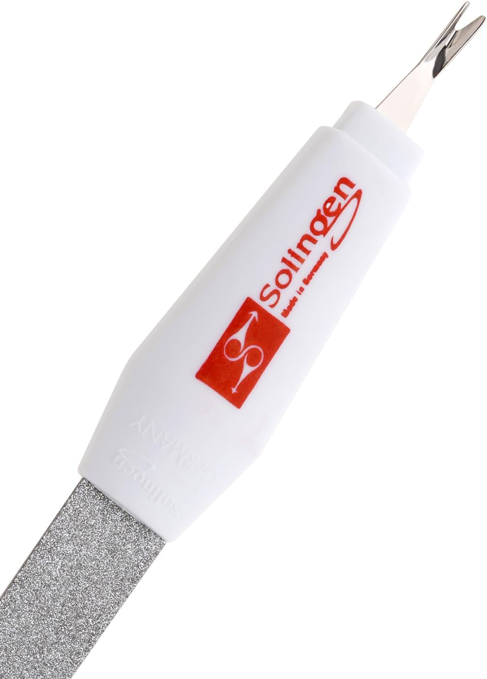 Solingen Professional Nail File - Cuticle Trimmer/Remover | Manicure & Pedicure Tool | 2 in 1 Tool for Your Hand & Foot Fingenails Care | 2 Sided Sapphire Files & Sharp Dead Skin Cutter