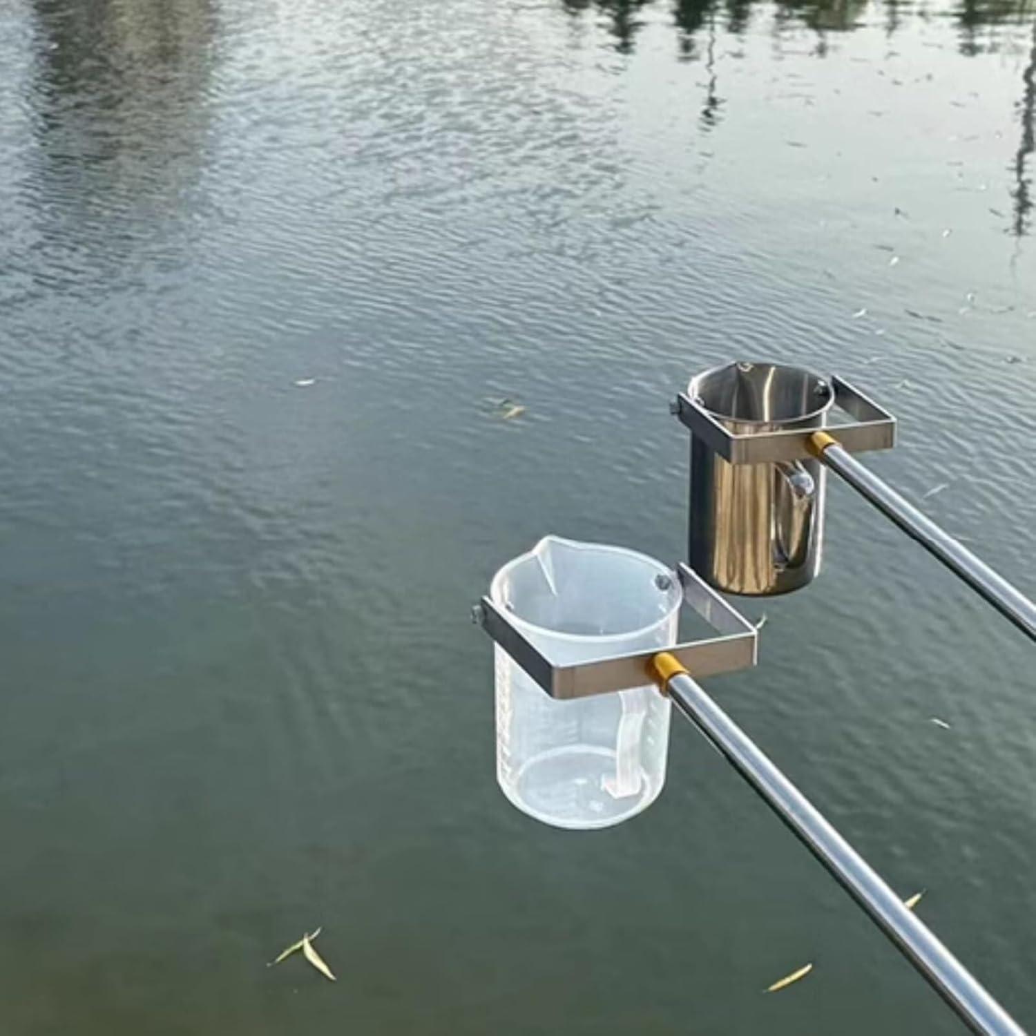 Telescopic Water Sampler 500Ml 1000Ml Sampling Dipper System, Lightweight Stainless Steel Rod with Pendulum Beaker Ladle for Environmental Monitoring(Stainless Steel 1000Ml,3.0M) image number 2