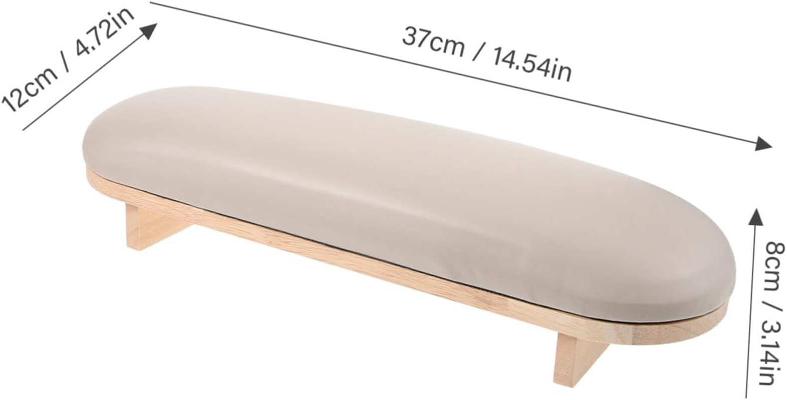 DEARMAMY Nail Arm Rest Pillow Leather Cushion for Nail Art Stable Hand Rest Stand for Manicure at Home Salon Comfortable Support for Nails Tech Wooden Base image number 4