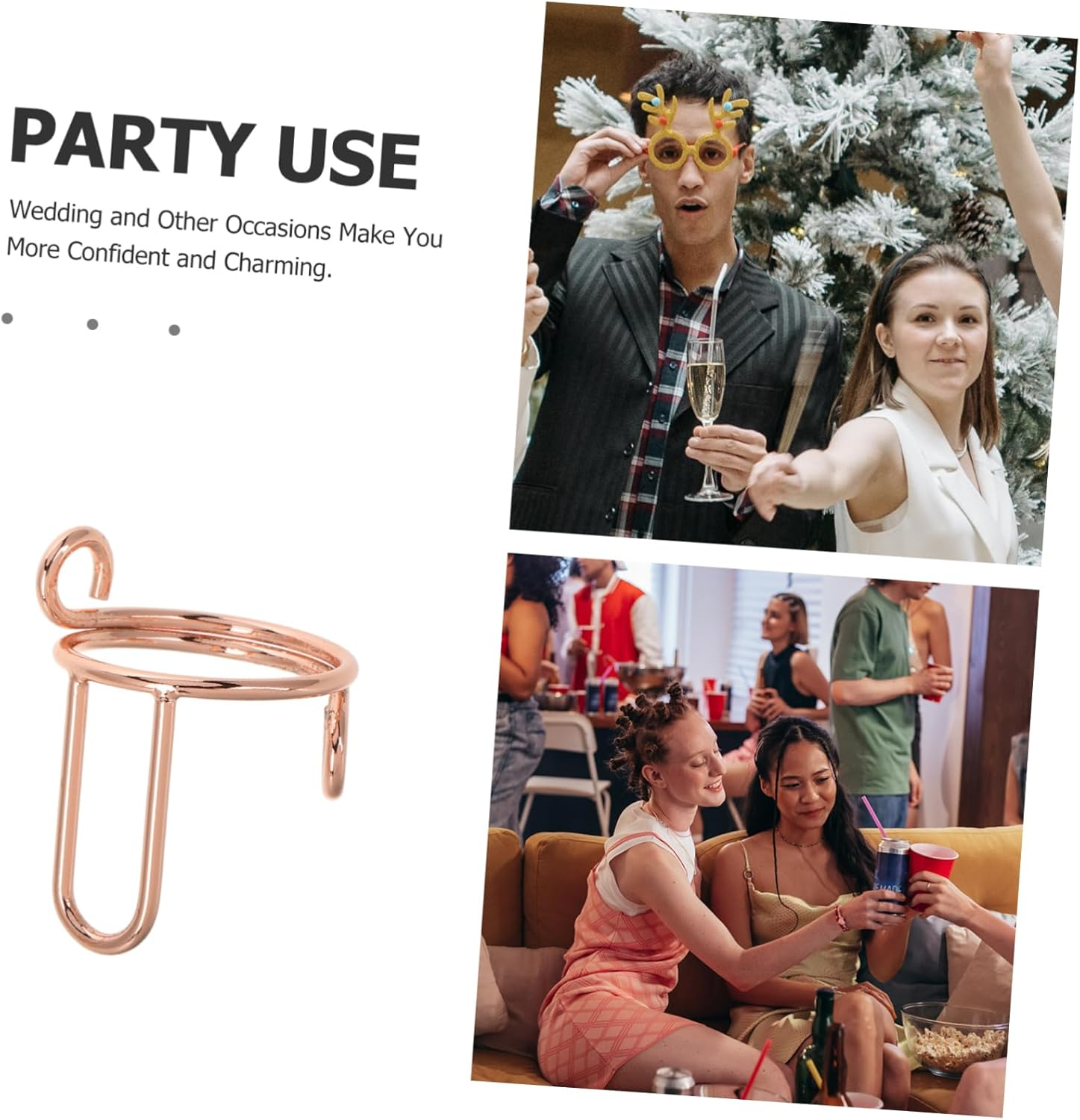 Ipetboom 10Pcs Wudu Nail Rings Adjustable Metal Fingernail Rings Detachable Fingertip for Manicure Art Photo Nails image number 3