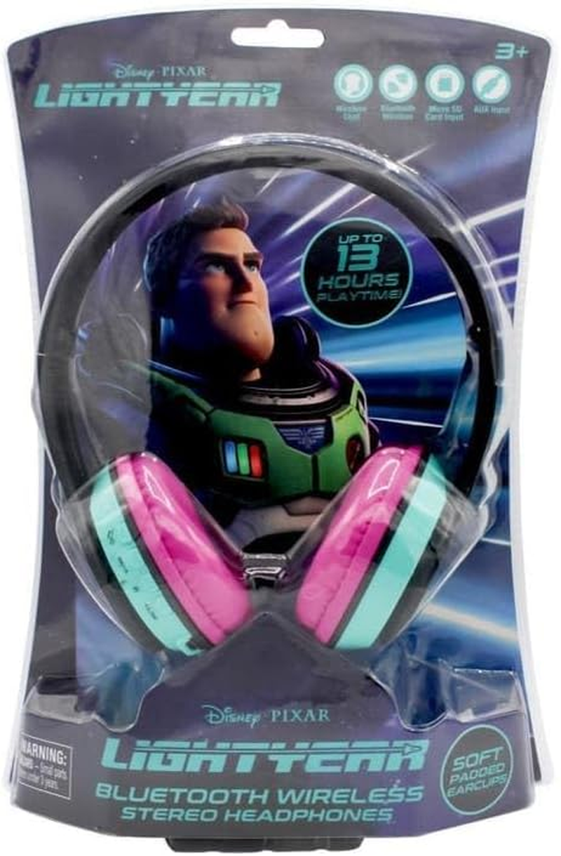 Disney Pixar Lightyear Bluetooth Wireless Stereo Headphones, Black