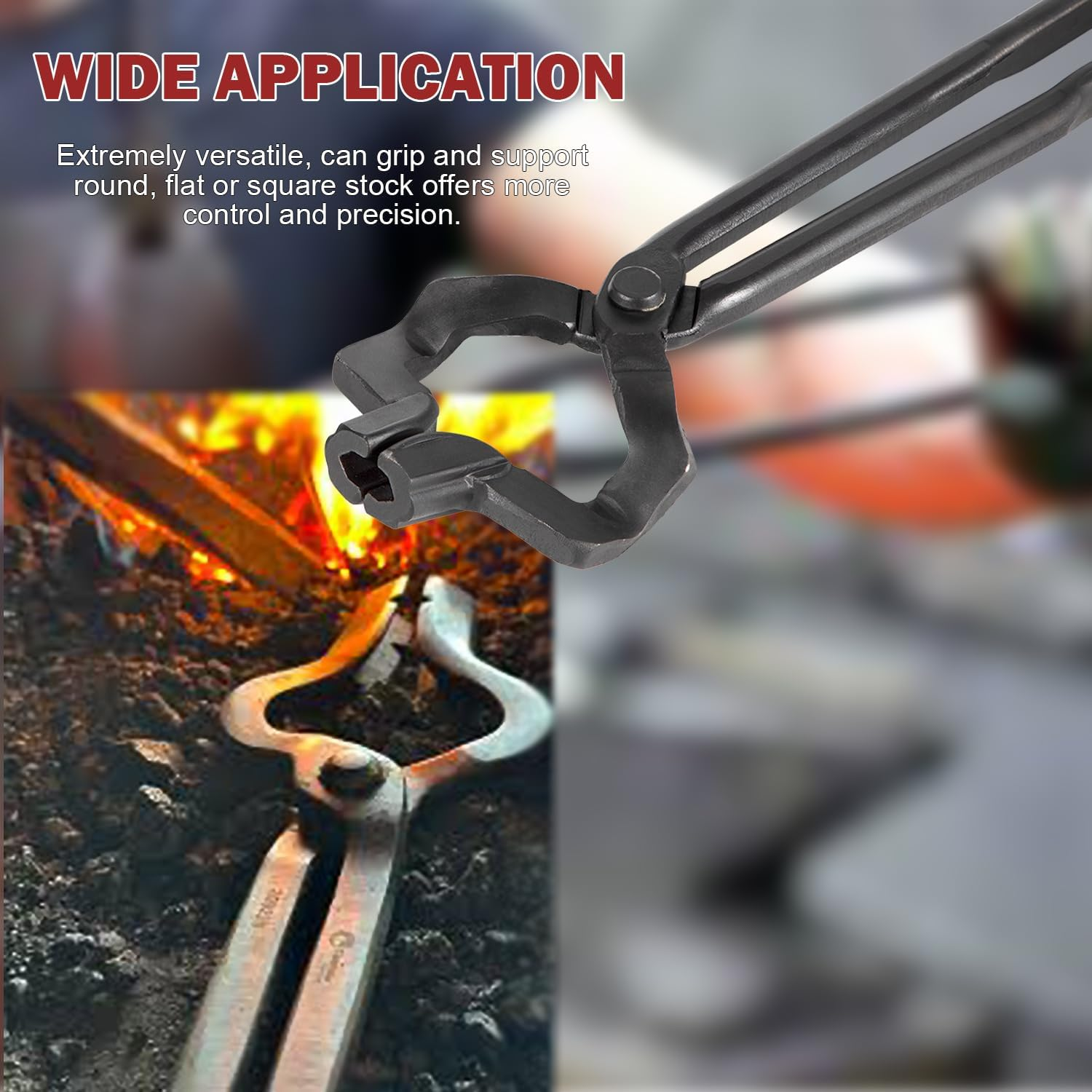 Knife Making Tongs Blacksmith Tongs 16''Z- V-Bit Style Tongs image number 4