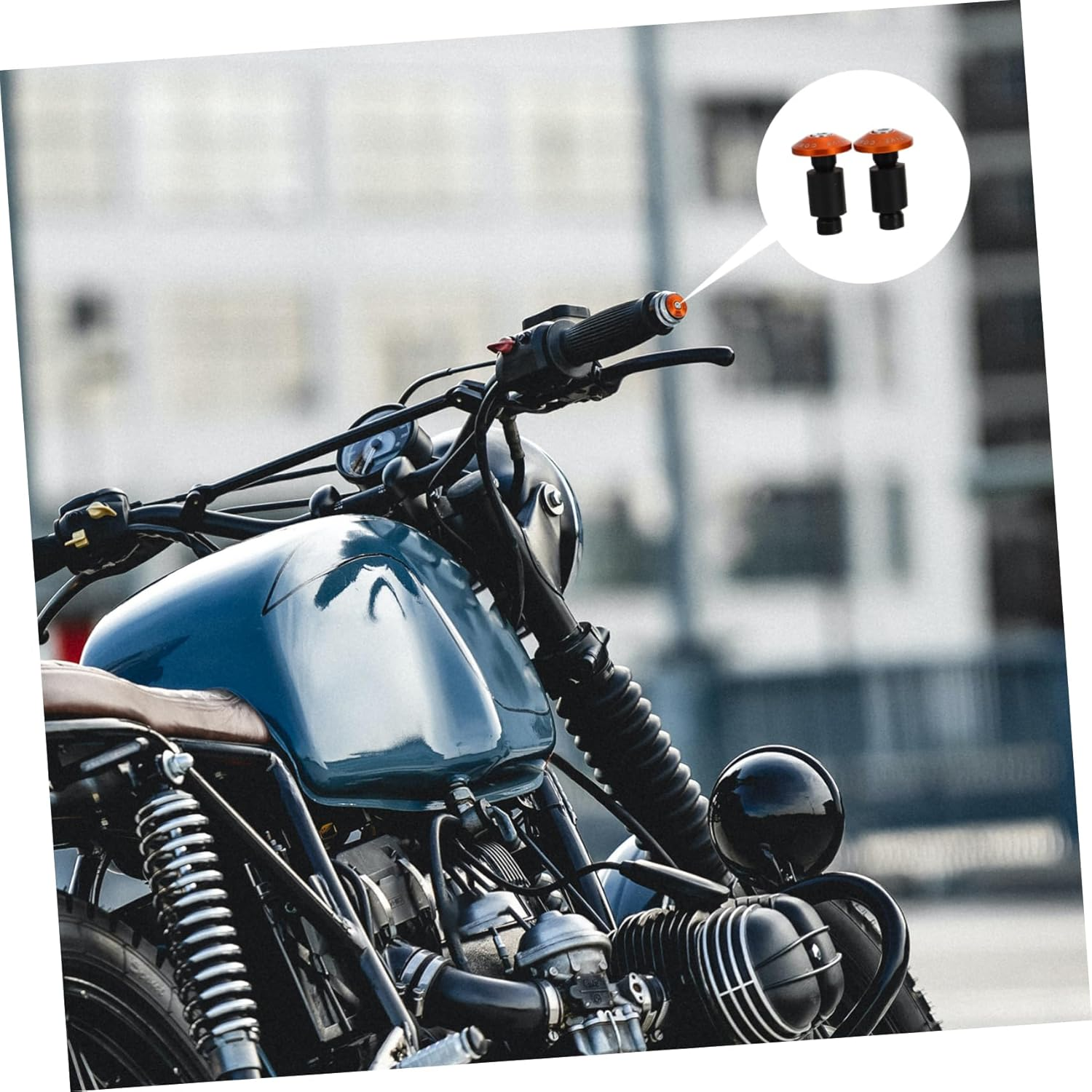 LABRIMP Handlebar Grip Plug Motorcycle Aluminum Handlebar Grip round Plug for Motorcycle Off-Road Motorbike Accessory Modification image number 1