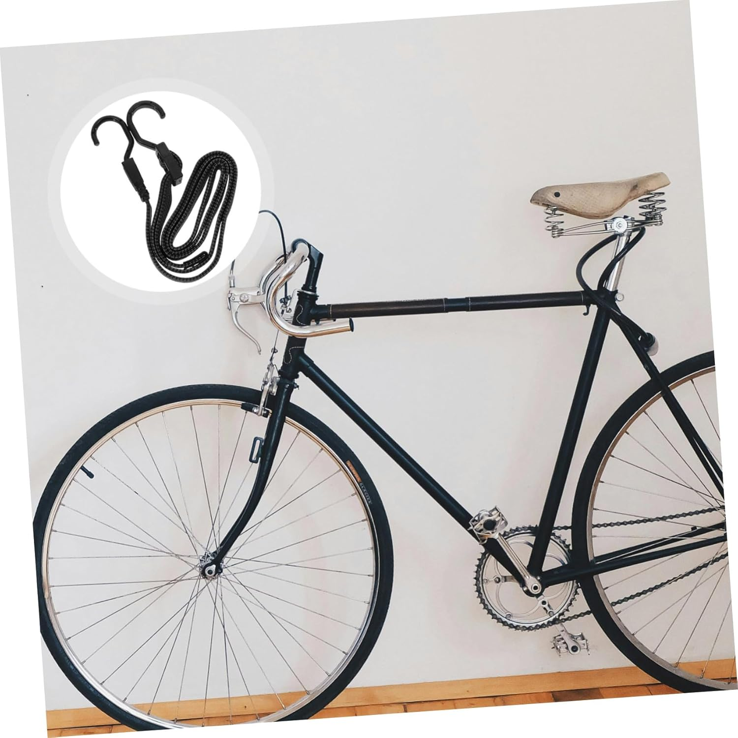 2Pcs Flat Bungee Cords with Hooks Elastic Cargo Tightening Straps for Motorcycle Bike Kayak Luggage Fixing Tie down Rope image number 1