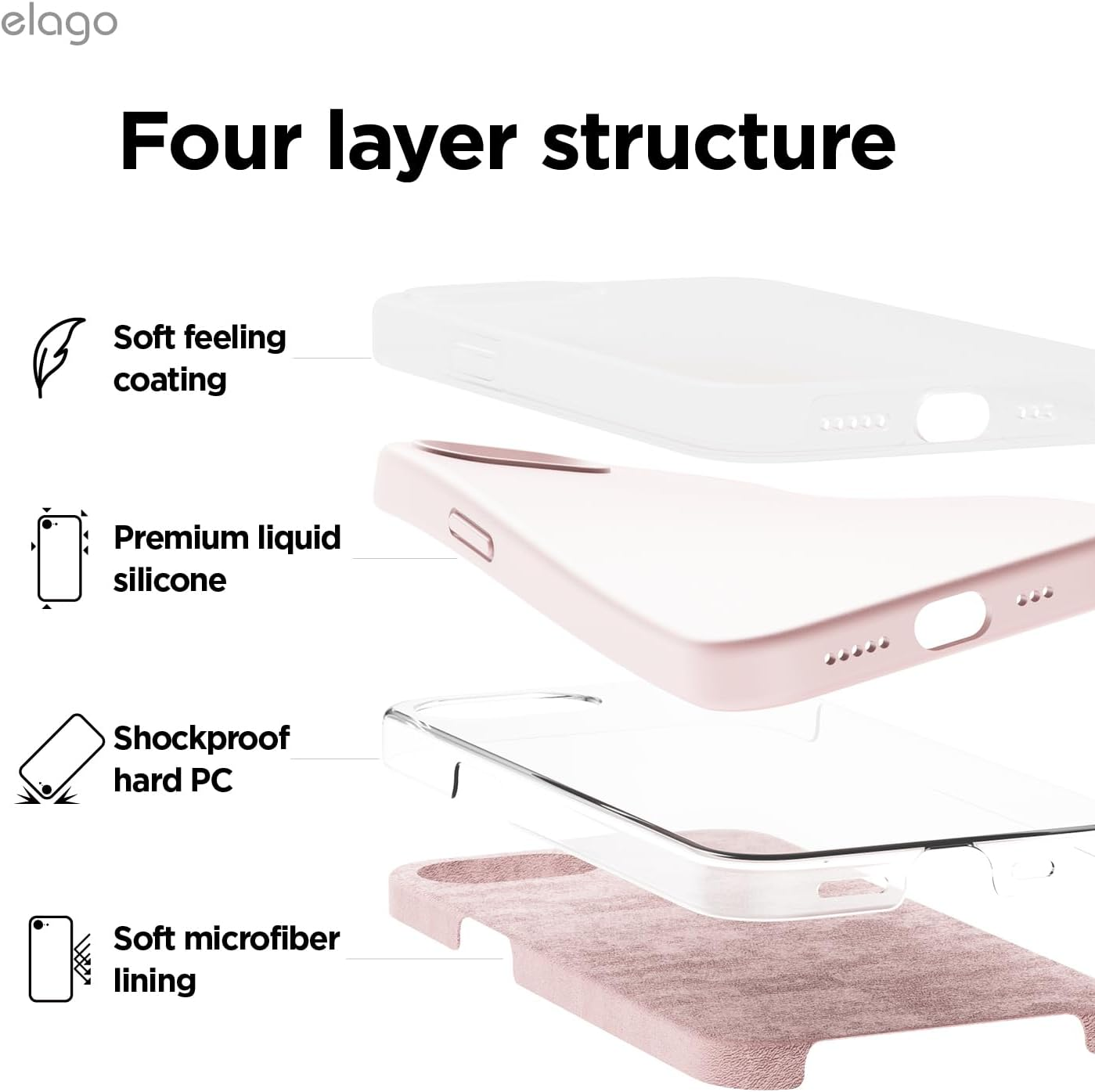 Elago Silicone Case Compatible with Iphone 16E Cover, Premium Liquid Silicone Case, Full Body Protective Cover, Shockproof, Anti-Scratch Soft Microfiber Lining (Lovely Pink) - Light Blue image number 7