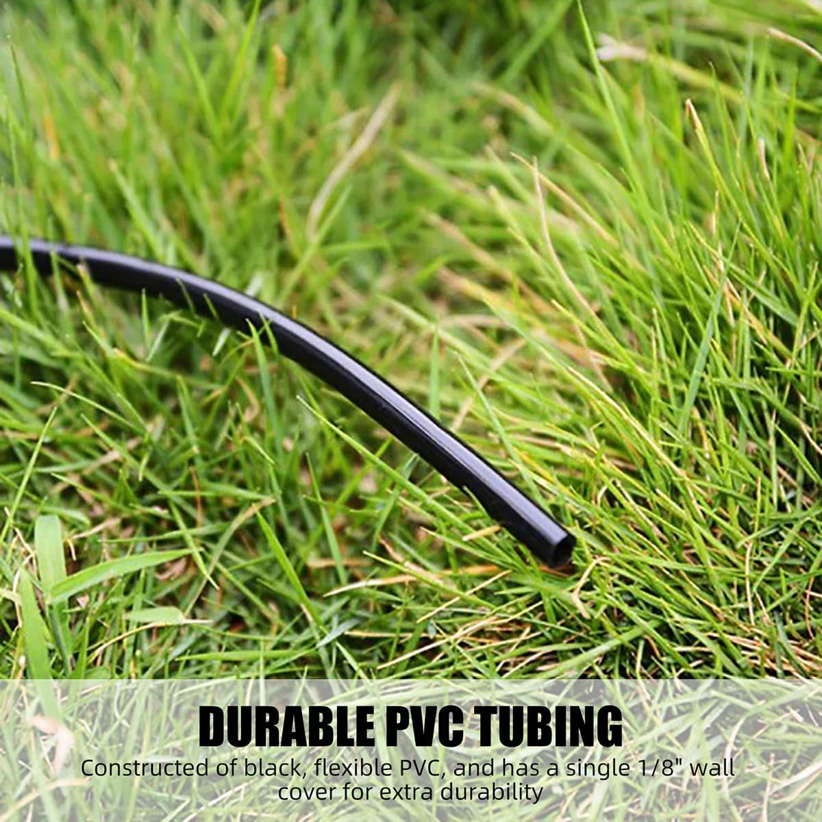 Black Vinyl Tubing 1" ID X 1-1/4" OD - 10 Ft PVC Flexible Plastic Tube Hybrid Hose with 4 Stainless Clamps, Transfer Water Air Oil for Pond Fountain Garden. image number 4