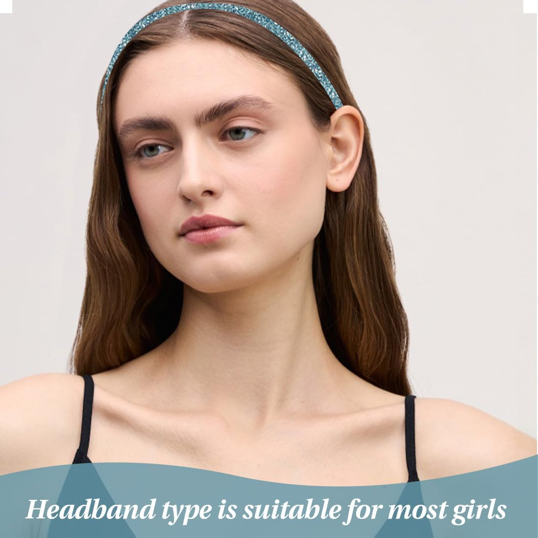 GHPKOTW Pack of 4 Glitter Headbands, Colourful Hair Accessories, Plastic, Glittering, Cute, Non-Slip, Thick, Glittery, Confetti, Rainbow Hair Bands with Teeth for Little Girls (Gold, Silver, Pink, image number 1