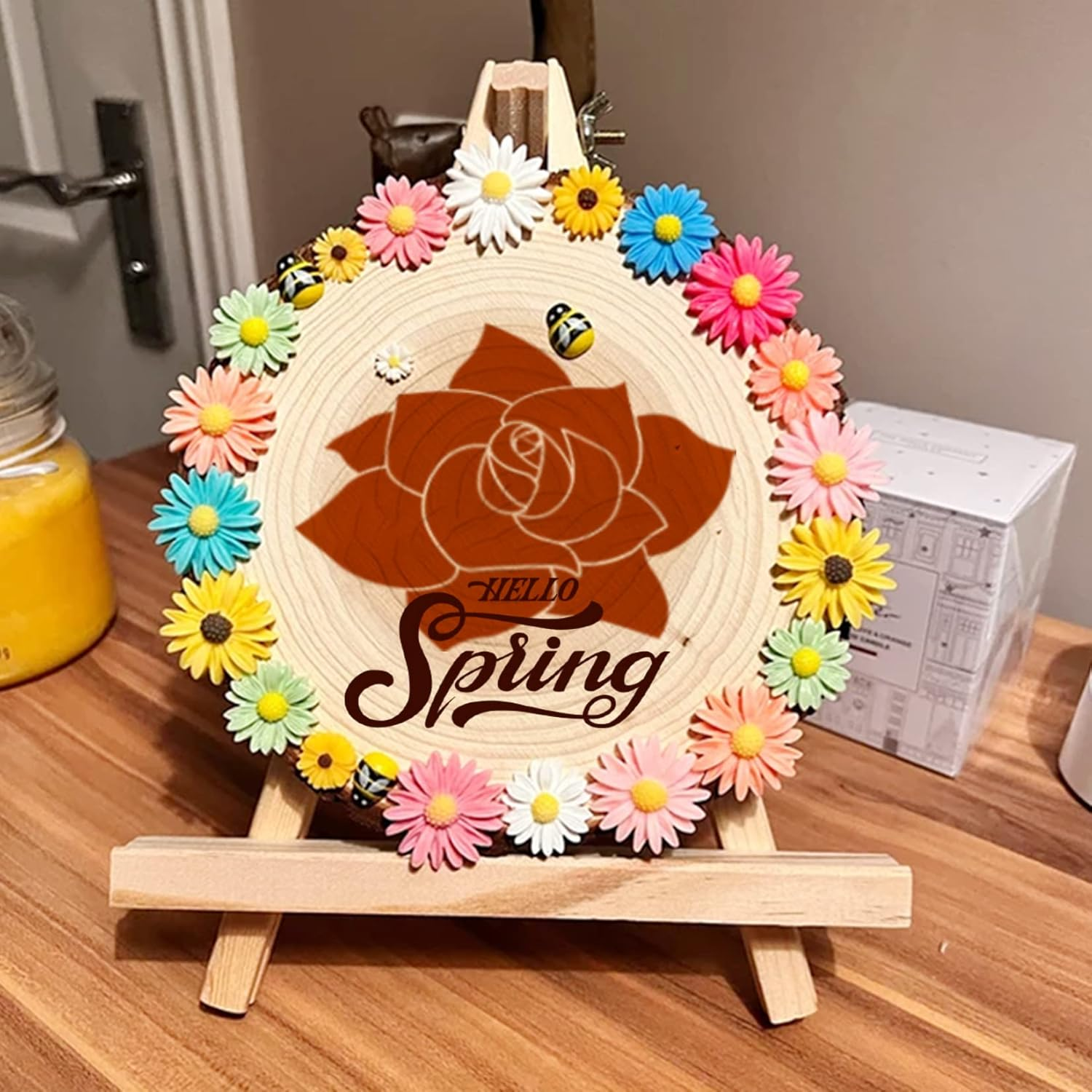 Flower Stencils for Painting on Wood Cute Leaf Floral Essential Paint Stencil for Walls Decorative Acrylic Painting, Art Rock Airbrush Layered Templates for Crafts Canvas Furniture Wooden (Flower) image number 5