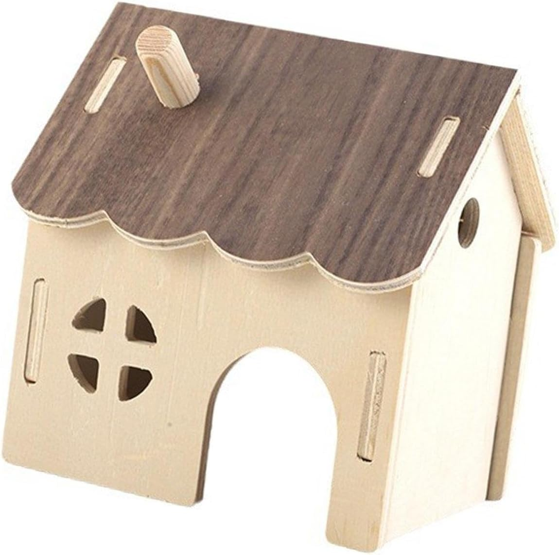 Wooden Hamster House Hideout, Small Animals Habitat Toys for Dwarf Hamster Gerbils, Mice, Rats, Hedgehog image number 6