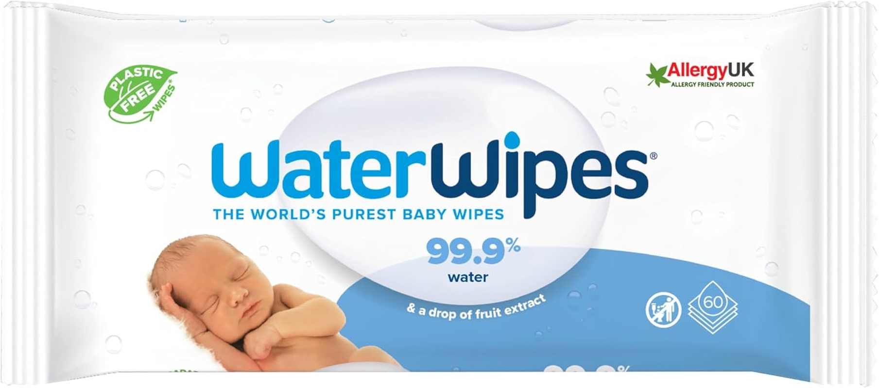 Waterwipes 444 Pack, Mixed Baby Wipes, 99.9% Water Based Wet Wipes, Unscented & Hypoallergenic (6 Packs X 60 Wipes + 3 Packs X 28 Wipes) image number 4