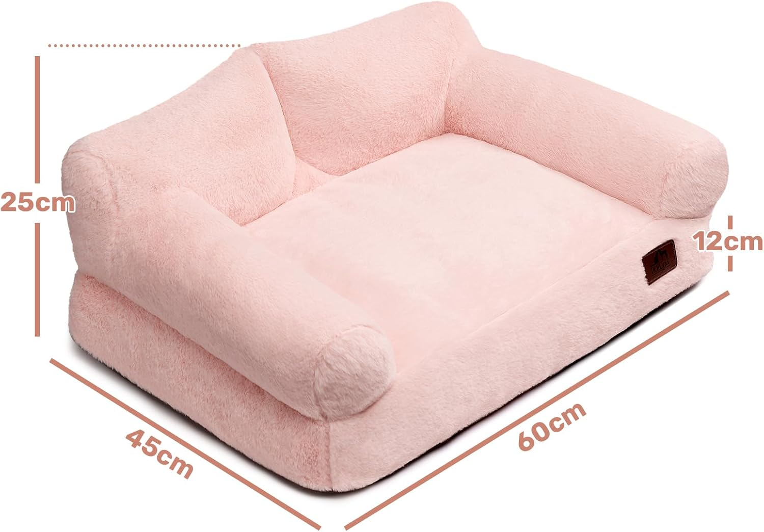 Hollypet Cat Bed for Small Dogs, Soft Plush Sofa Bed for Cats and Puppies, Soft Breathable Sofa Nest for Pets, Pink - Pink image number 1