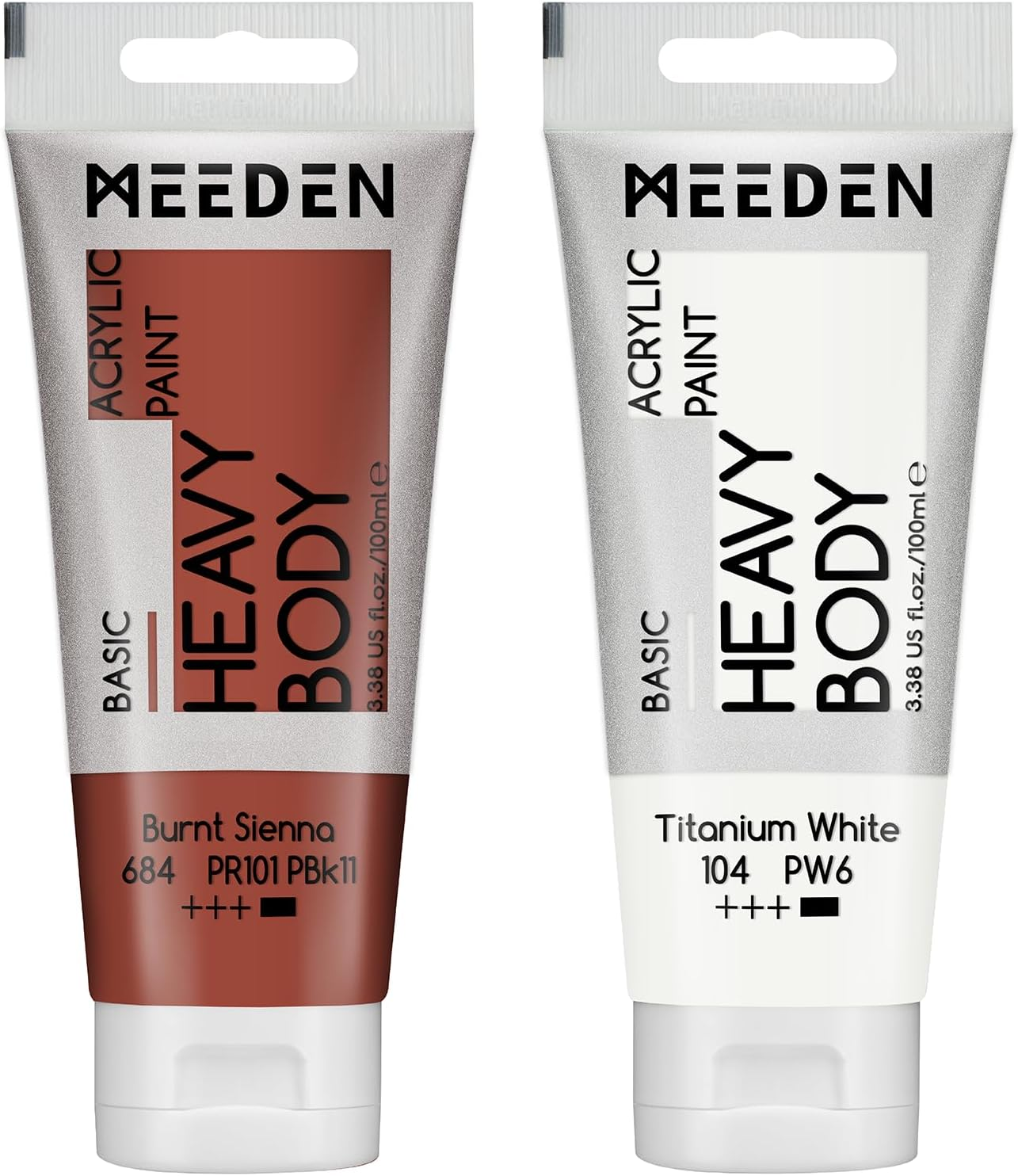 MEEDEN Titanium White Acrylic Paint: Pack of 2 Heavy Body Acrylic Paints (100Ml X 2 Tubes)