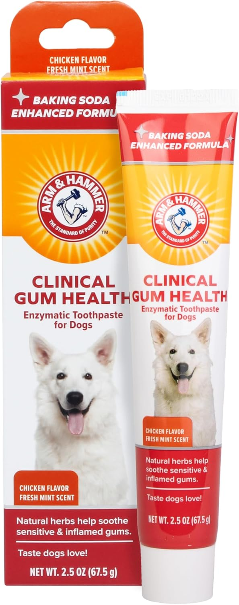 Arm & Hammer Dog Dental Care Fresh Breath Enzymatic Toothpaste for Dogs | No More Doggie Breath | Safe for Puppies, Advanced Care, Chicken Flavor