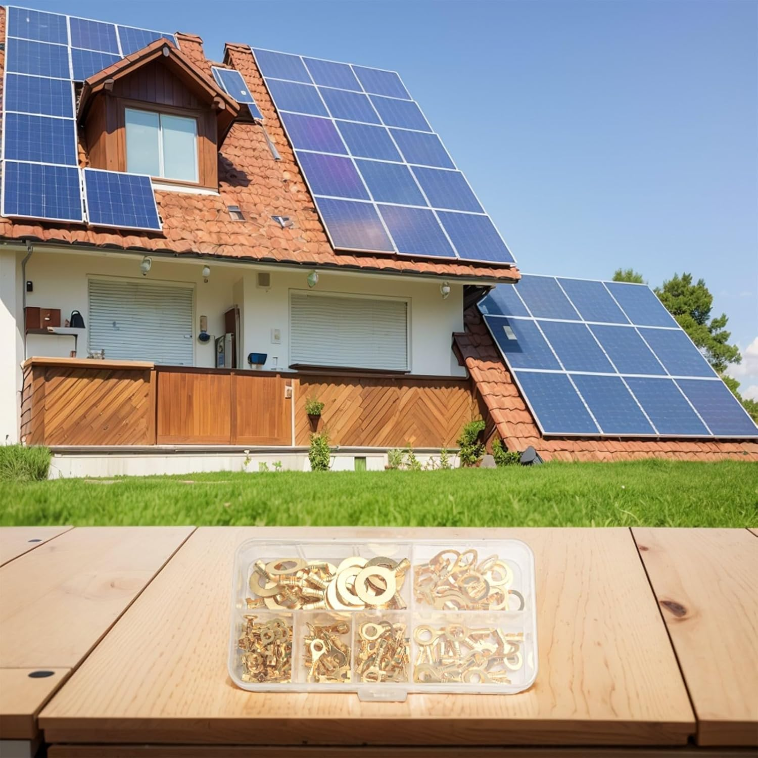 150PCS for for Ring Cable Lug Terminal Blocks for M310 Wire Connectors Non Insulated Crimp Terminals Brass for Ring Eye Wire Connectors for Electrical Wifor Ring image number 3