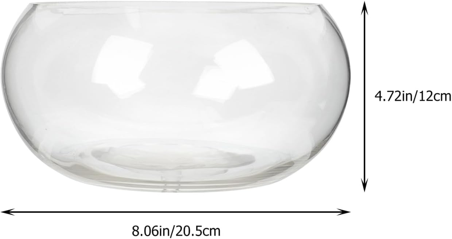 Kisangel Large round Glass Fish Bowl Transparent Glass Fish Tank Terrarium Bowls for Home Office Decoration Plant Vase Planter image number 6