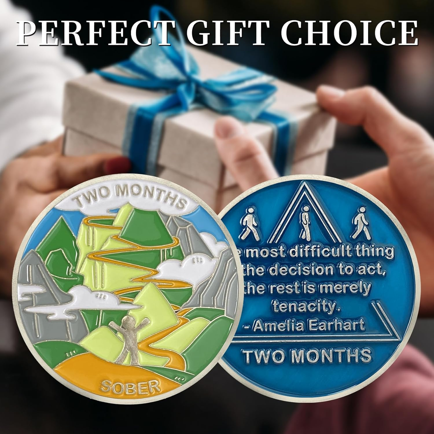 2 Month Sobriety Coin, AA Chips and Medallions Sobriety Coin Recovery Chips Alcoholics Anonymous Addiction Recovery Men Women image number 4