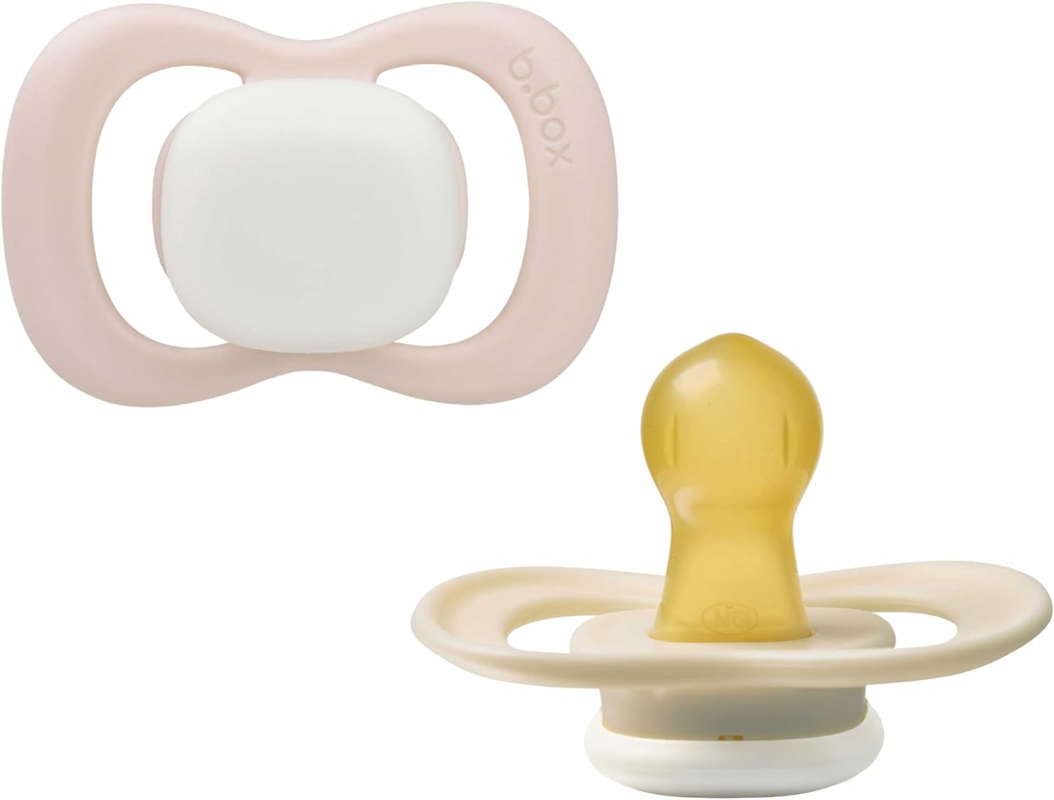 B.Box Glow Latex Pacifier Twin Pack, Blush/Latte, Size 1