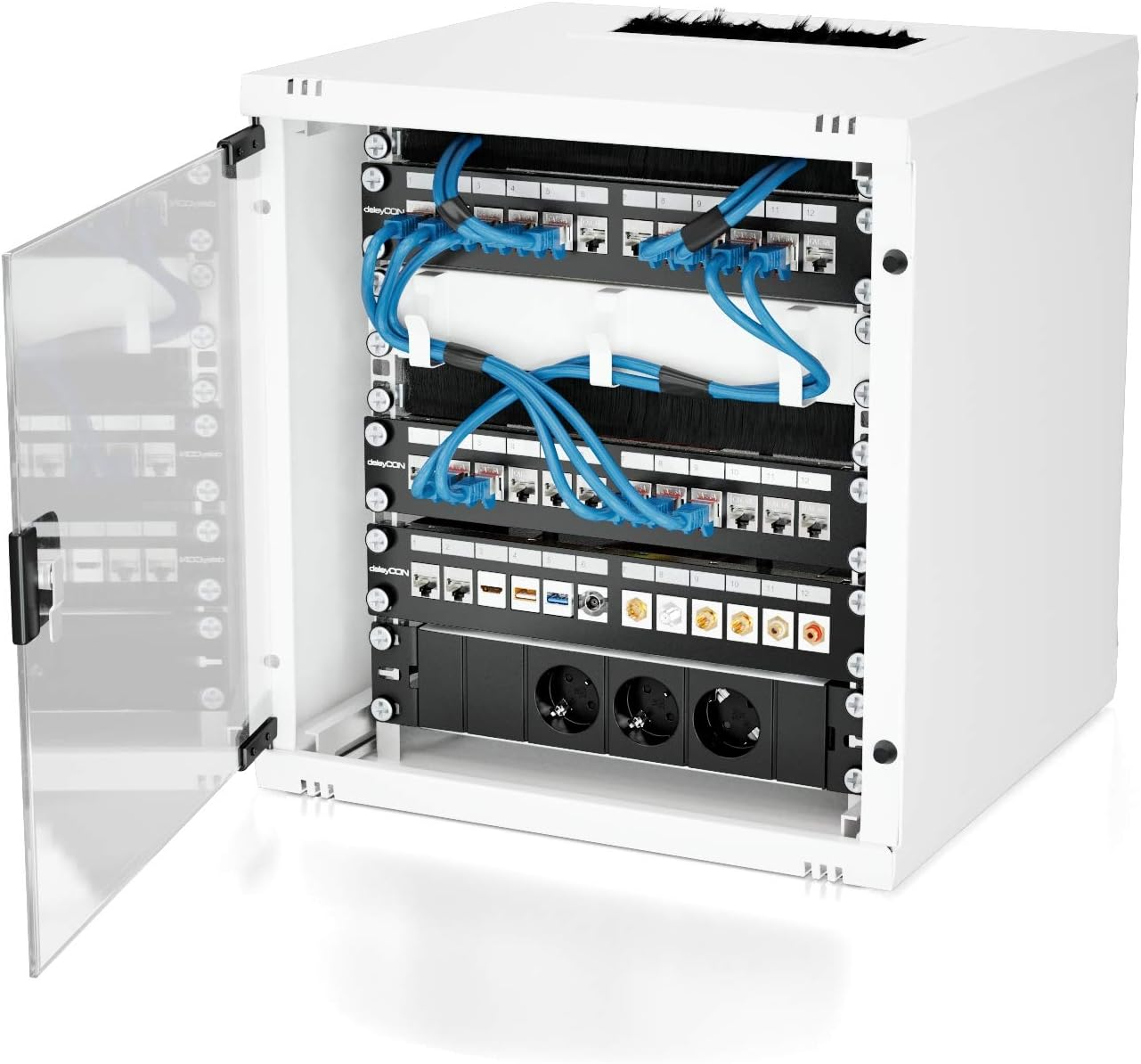 Deleycon M6 Cage Nuts Screws Set for Network Cabinets - Set of 20 Patch Panel Racks Server Enclosure 19 Inch 10 Inch Mounting Kit Steel - Silver image number 1