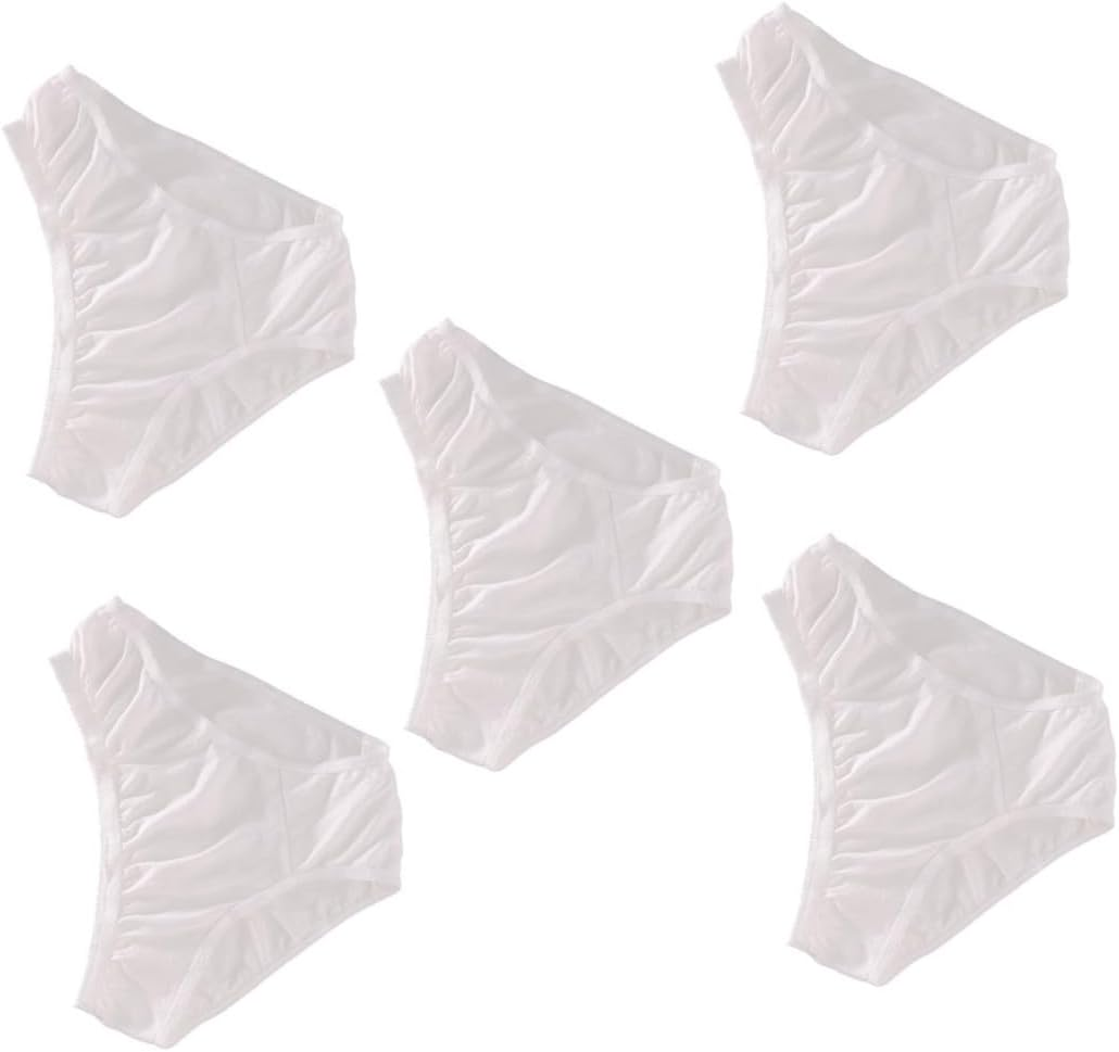 5Pcs Portable Travel Underwear for Pregnant Woman Breathable Disposable Underpants Women Briefs Made of Cotton for Outdoor Use White image number 3