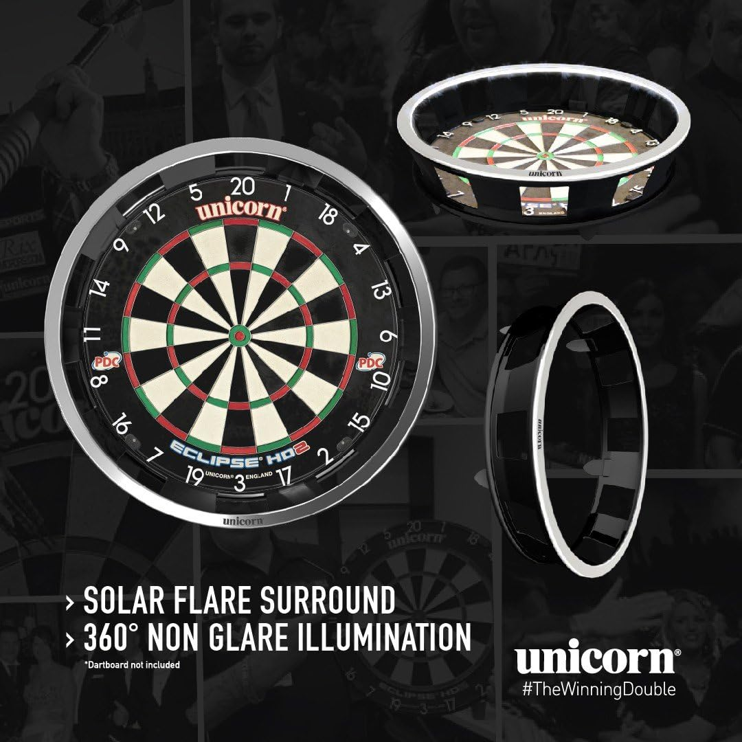 Unicorn Illuminated Dartboard Backboard Surround | Solar | 360 Degrees Non-Glare Lighting | Fits Any Standard Dartboard image number 6