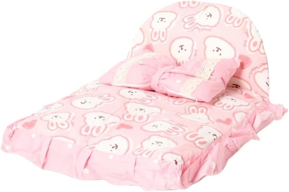 Pet Bed, Fluffy, Cute, Dog, Cat, Stylish, Square, All Seasons, Pet Sofa, Pet, Cushion, Includes Pillow, Princess-Style, Ruffle, Pet Bed with Princess-Style Pillow (Pink) image number 3