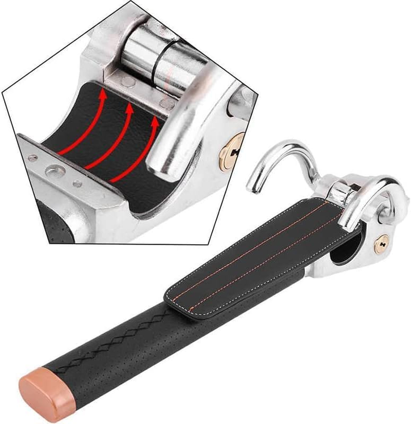 Steering Wheel Lock Universal Anti-Theft Device Heavy Duty Security Car Lock for Vehicle Auto Truck SUV Van with 2 Keys Gray - Grey image number 5