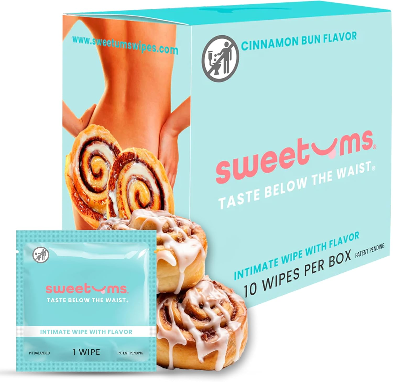 Sweetums Feminine Wipes for Women, Individually Wrapped - Ph Balanced Flavored Intimate Wipes - Pack of 10 (Pina Colada) image number 1