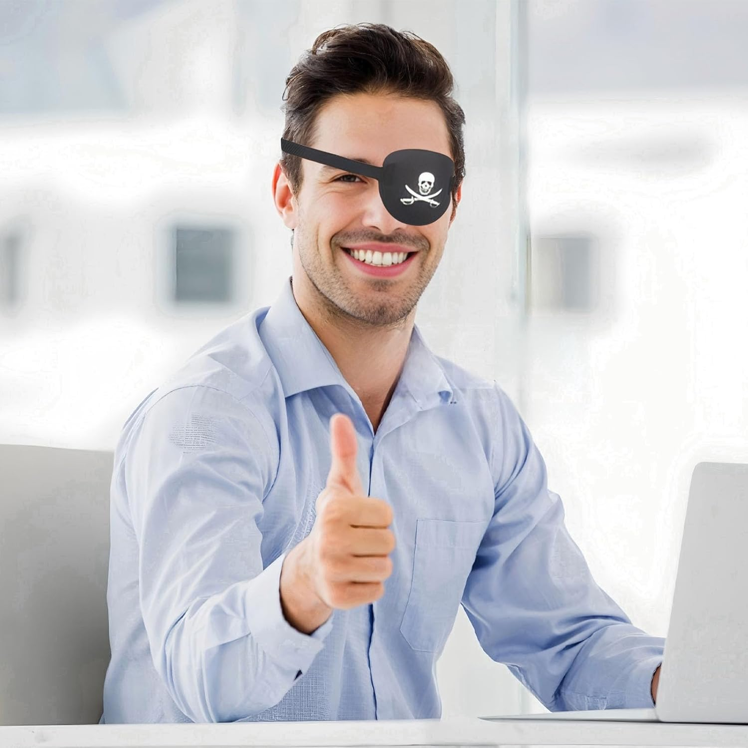 2Pcs Eye Patches for Adults, Soft 3D Adjustable Lazy Eye Patches for Left & Right Eye for Improving Weak Vision Strabismus, Surgery Recovery Period (Black)