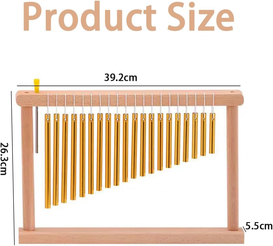 Sound Healing Chimes,Single-Row Table Top Wind Chime,20 Bars Instrument Percussion,Musical Percussion Instrument with Stick,For Teaching Tool,Home Decoration image number 3