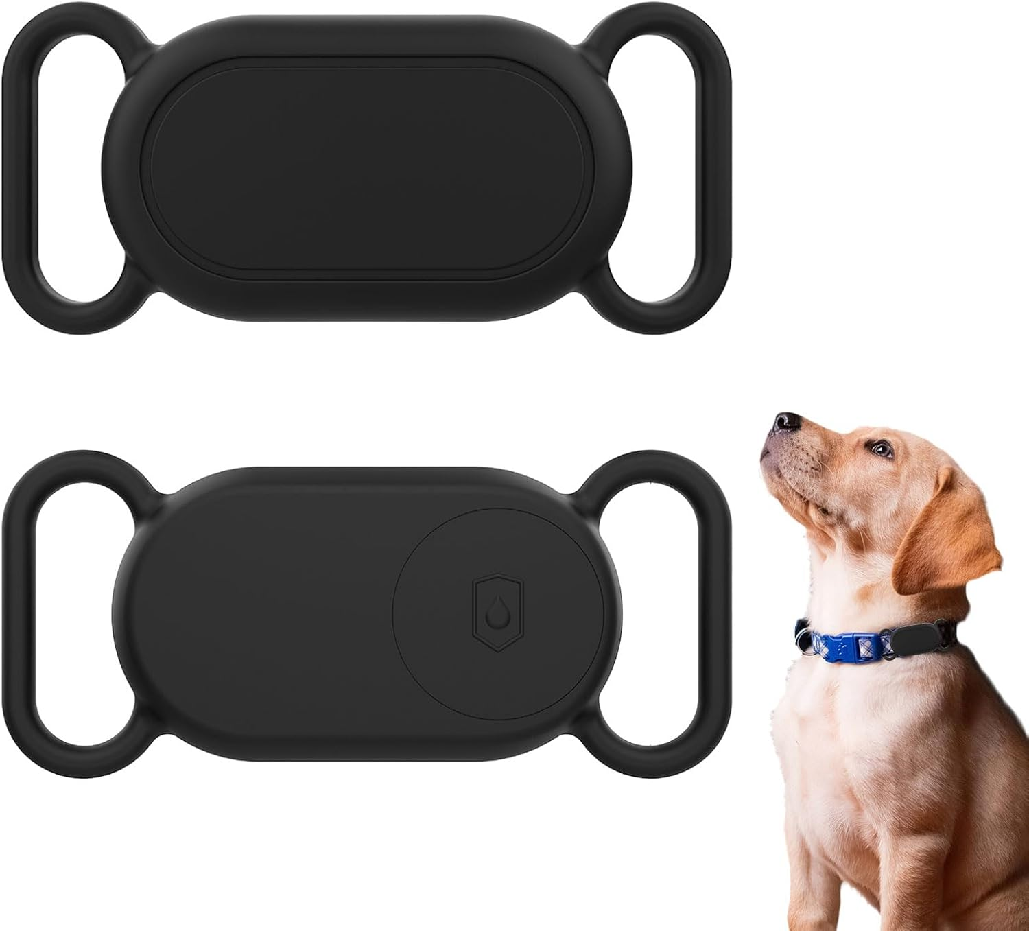 2 Pcs for Samsung Smart Tag 2 Cover, Dog Collar Holders for Samsung Tag, Cat Tracker Waterproof Silicone Case, Pet Tracker Anti-Lost Scratch Resistant Protective Cover(Black) image number 4