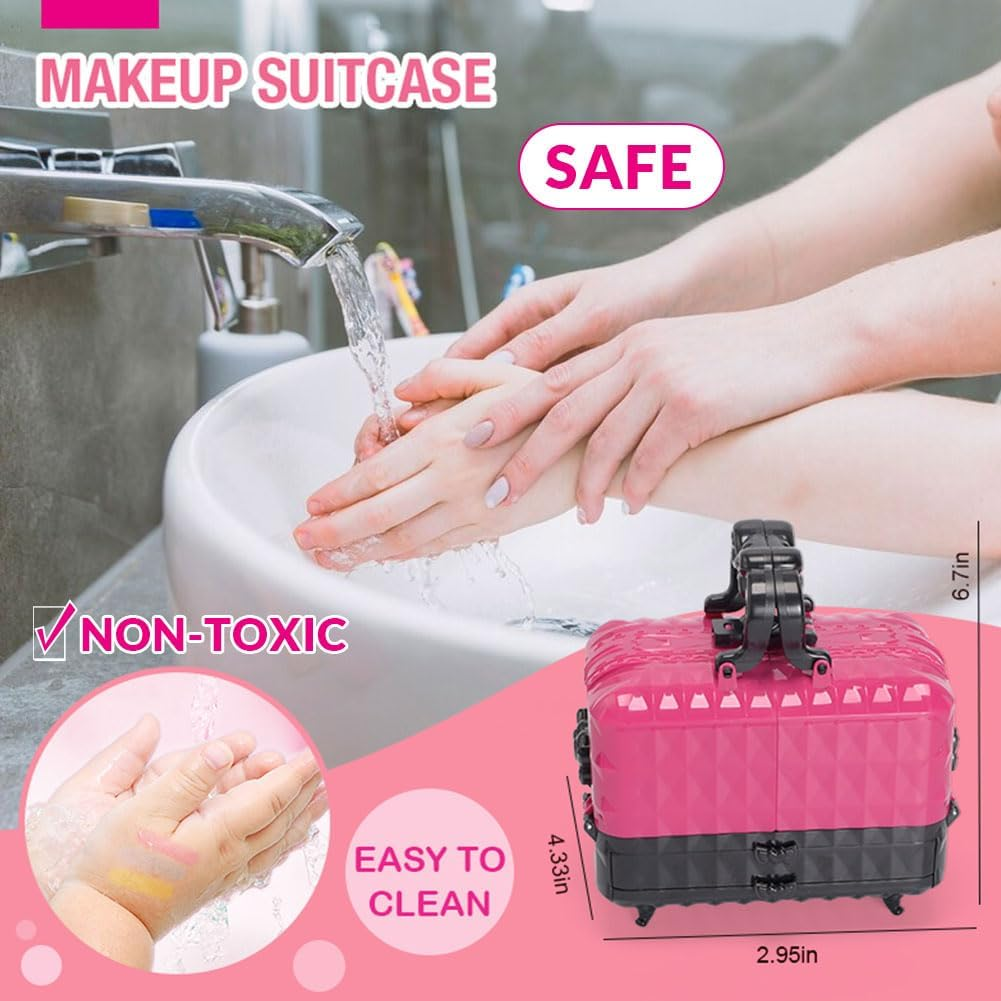 OLIGEI Kids Makeup Set for Girl, 52 Pcs Washable Non-Toxic Girl Toys Pretend Makeup Kit for Toddler, Princess Dress up Christmas & Birthday 3 4 5 6 7 8 9 10 11 12 Year Old Girls