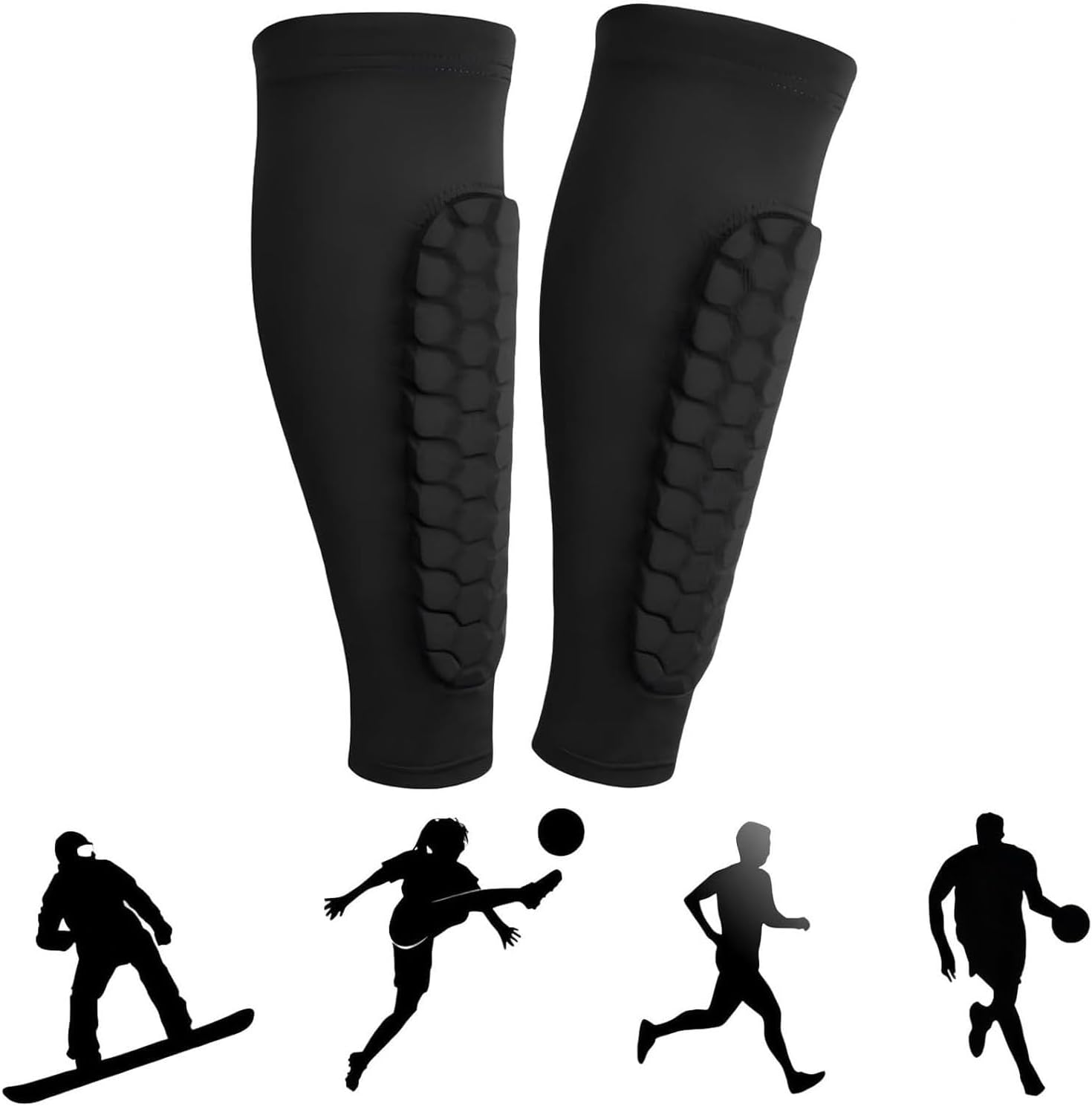 BEANPRECOY Protective Shin Guard Sleeves, Neon Yellow, Breathable Compression Calf Support, Youth and Adult Sizes