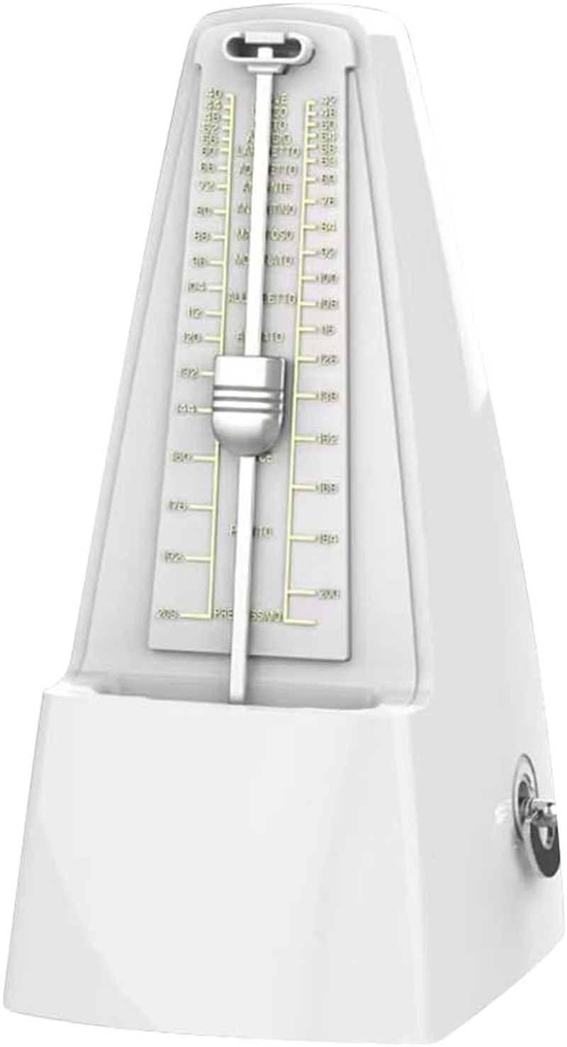Mechanical Metronome,Universal Metronome for Piano Guitar Violin Bass Drum,High Precision Track Beat and Tempo (White)
