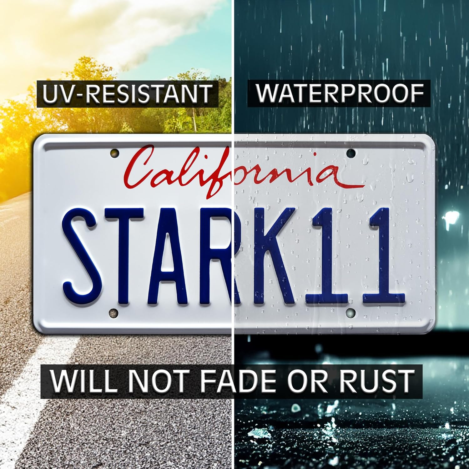 Iron Man | Stark 4 + 11 | Metal Stamped License Plates image number 1