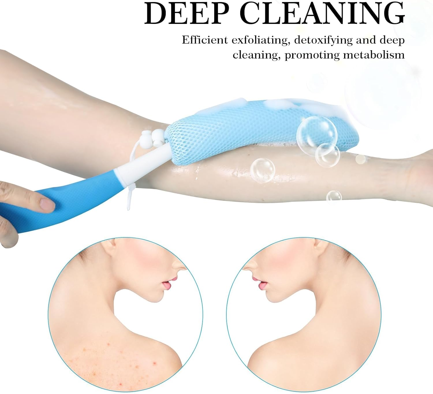 Leetye Mei Long Handled Shower Brush, Non-Slip Long Handle Bath Brush, Back Body Brush Gentle Exfoliating and Lather Well Deep Cleansing Long-Lasting for Body image number 4